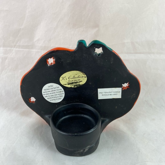 5 Halloween Pumpkin Shaped Tea Light Holders Jack-O-Lantern Witch K’s Ceramics - Picture 9 of 16